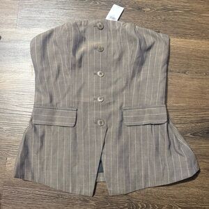 Express Strapless Pinstripe Vest Top Structured Corset Small